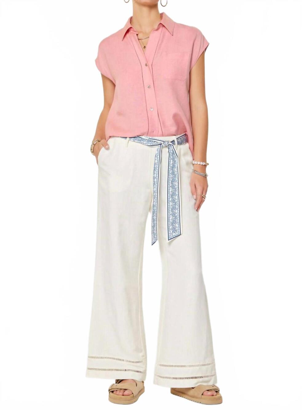 NEW CURRENT AIR high rise wide pants in white